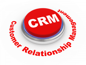 Red CRM button with surrounding text.