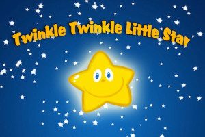Smiling star with "Twinkle Twinkle Little Star".