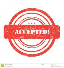 Red "Accepted" stamp with circular design.