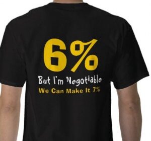 Black shirt with humorous negotiation text.